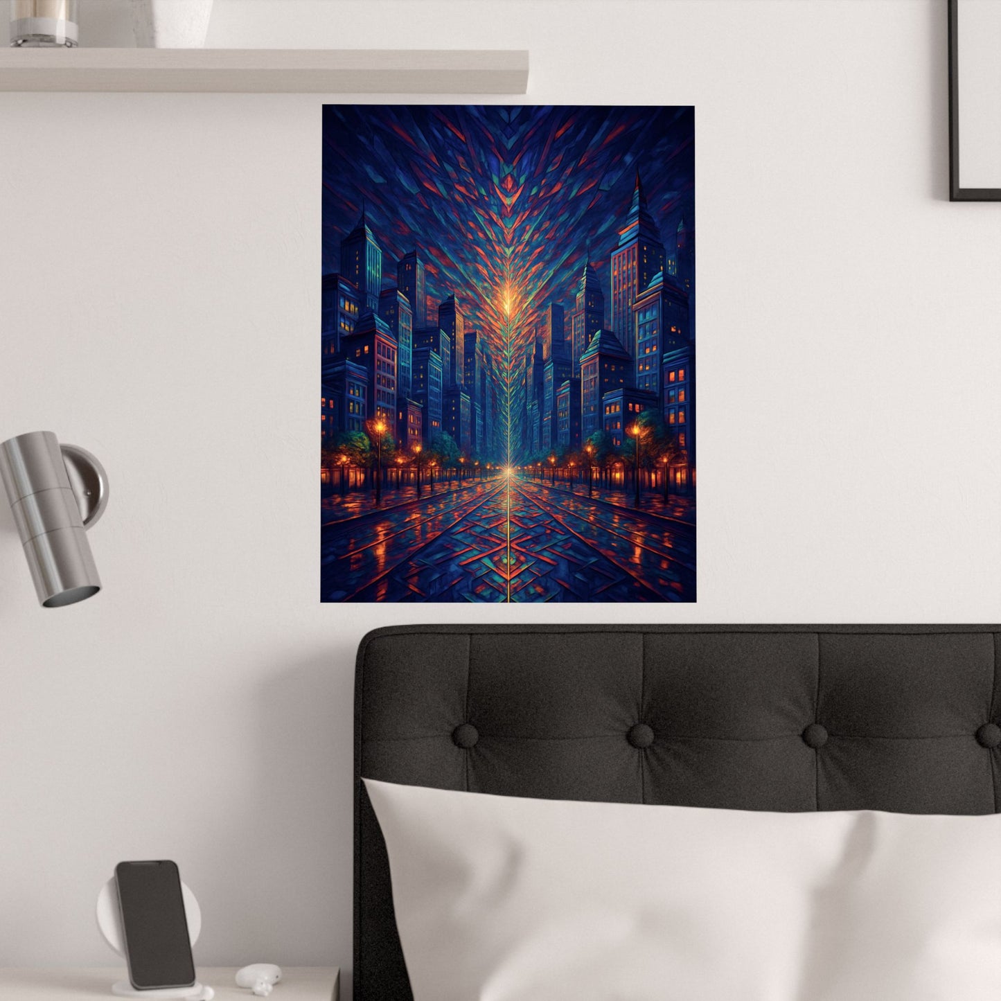 "City of Light" ✨ Futuristic Urban Wall Art Poster | Vibrant Skyline & Illuminated Path 🏙️ | Inspiring Modern Cityscape for Home & Office 🖼️ | Motivational Decor"