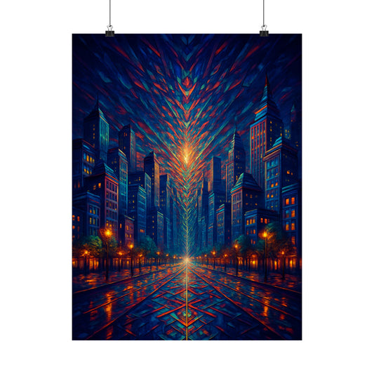 "City of Light" ✨ Futuristic Urban Wall Art Poster | Vibrant Skyline & Illuminated Path 🏙️ | Inspiring Modern Cityscape for Home & Office 🖼️ | Motivational Decor"