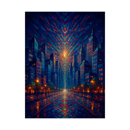 "City of Light" ✨ Futuristic Urban Wall Art Poster | Vibrant Skyline & Illuminated Path 🏙️ | Inspiring Modern Cityscape for Home & Office 🖼️ | Motivational Decor"