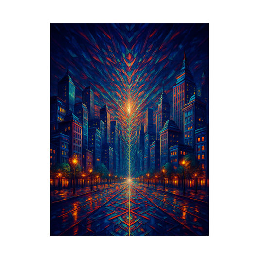 "City of Light" ✨ Futuristic Urban Wall Art Poster | Vibrant Skyline & Illuminated Path 🏙️ | Inspiring Modern Cityscape for Home & Office 🖼️ | Motivational Decor"