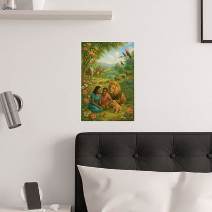OZAY ART I Paradise Peace - Beautiful JW Inspired Wall Art | Serene Jehovah’s Witness Paradise Poster | Faith-Based Home Decor | Perfect Gift for JW Families & Friends"